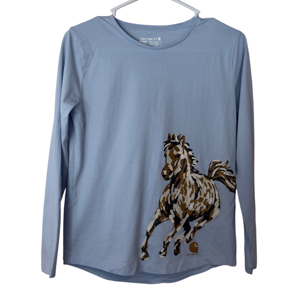 Carhartt Girl's Painted Horse Long Sleeve T-Shirt Size XL Equestrian Western